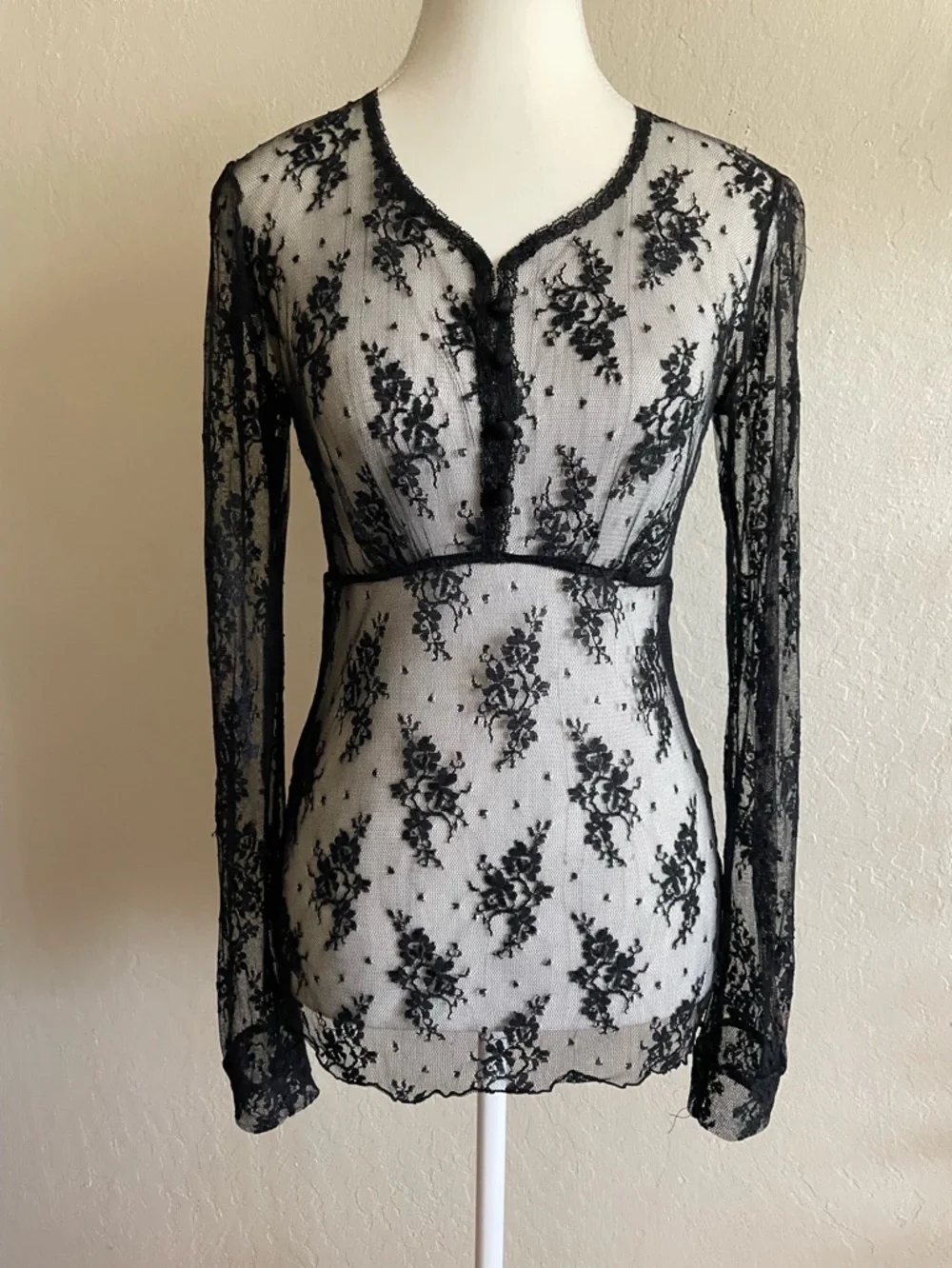 Whimsygoth black lace top - Picture 1 of 8